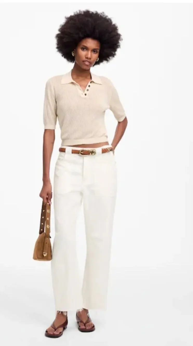 NWT Madewell Superwide-Leg Jeans: Airy Denim Edition White W 29